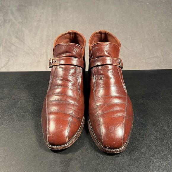Florsheim Monk Strap Leather Shoes Men\'s 10.5 C Chesnut Brown Leather Dress main image 12